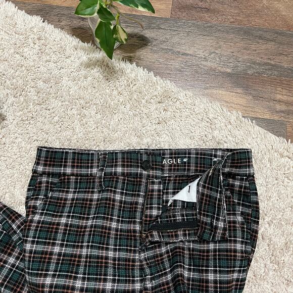 American Eagle Versatile Tailored Plaid Super High Rise Cropped Skinny Trousers - Picture 9 of 9